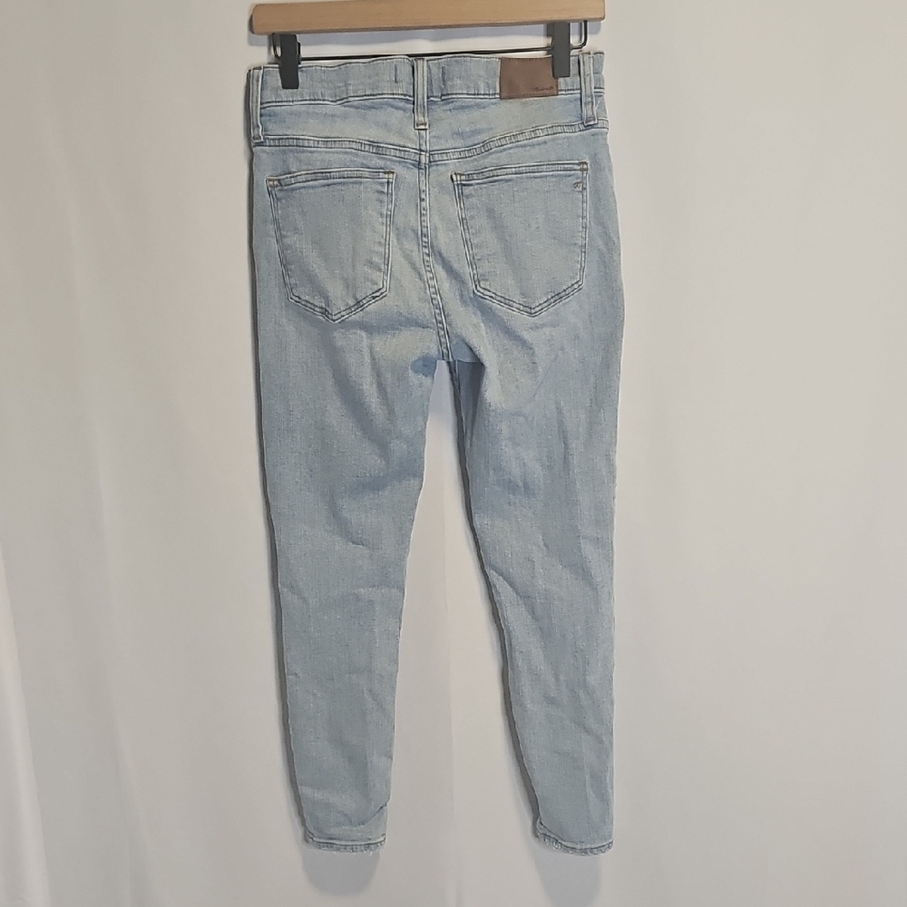 Madewell‎ 10" High-Rise Skinny Jeans 26 Light Wash Distressed Button Fly - Picture 7 of 11